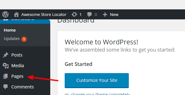 Store Locator Wordpress - Step 1