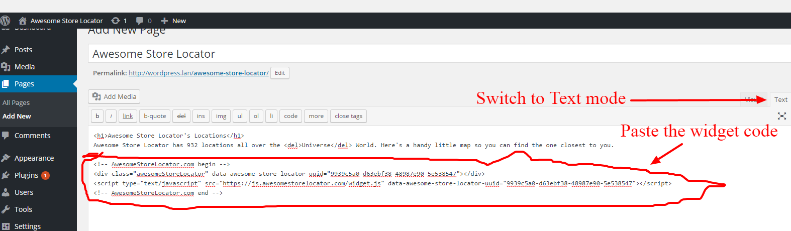 Store Locator Wordpress - Step 3 continued